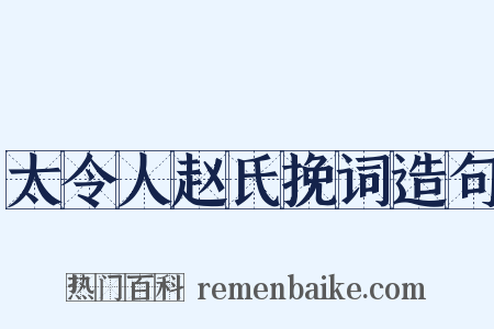 太令人赵氏挽词造句是什么意思的图片